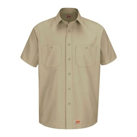 Dickies® Men's Canvas Short Sleeve Work Shirt Khaki M-WS20KHSSM